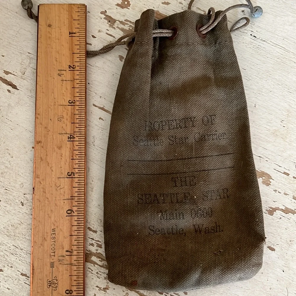 1920s 1930s Seattle Star newspaper carrier money bag